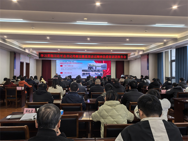 12月10日上午，學(xué)習(xí)貫徹習(xí)近平總書記考察安徽重要講話精神縣委宣講團(tuán)報(bào)告會(huì)在集團(tuán)召開，集團(tuán)領(lǐng)導(dǎo)班子成員、各子公司班子成員及集團(tuán)本部全體職工參加。.jpg