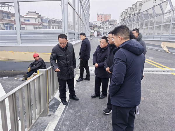 1月20日，汪凱書記到跨鐵路橋項(xiàng)目進(jìn)行調(diào)研，洪董、張總陪同。.jpg